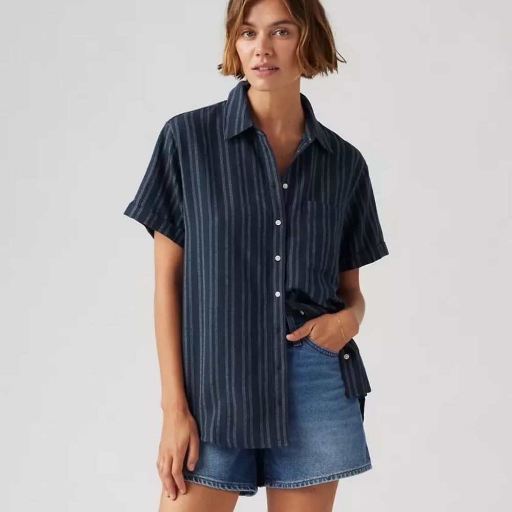 Levi Darlene Linen Navy Shirt